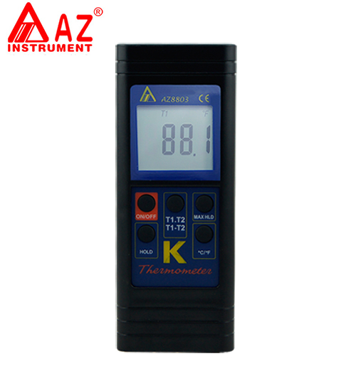 台湾衡欣 AZ8803双通道K型热电偶温度计温差显示温度计工业温度计