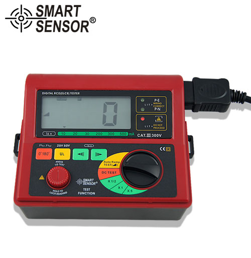 SmartSensor AR5406 Digital RCD(ELCB) Tester